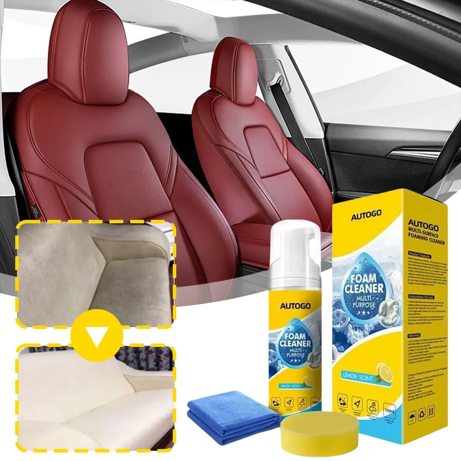 Leather Cleaner Interior - Limpiador de espuma multiusos de 150ml