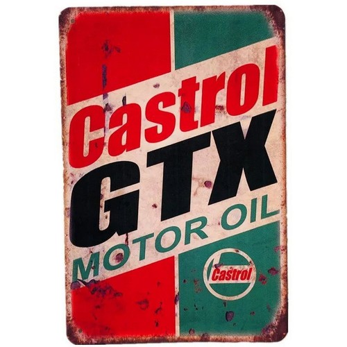 Letrero Metálico Retro Castrol - Castrol Oil Gtx reseña y precio