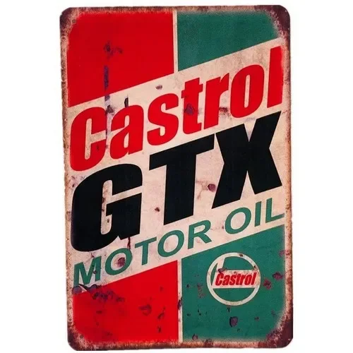 Letrero Metálico Retro de Acei - Castrol Oil Gtx reseña y precio
